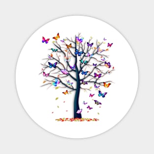 Colorful Butterfly Trees Magnet